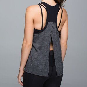 NEW Lululemon Clip-In Tank Heathered Black / Black size 8